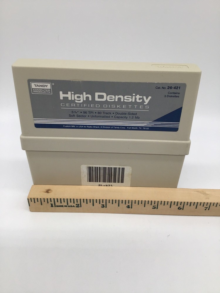Vintage Tandy Plastic Case For Three 5.25" Double Density Diskettes CASE ONLY