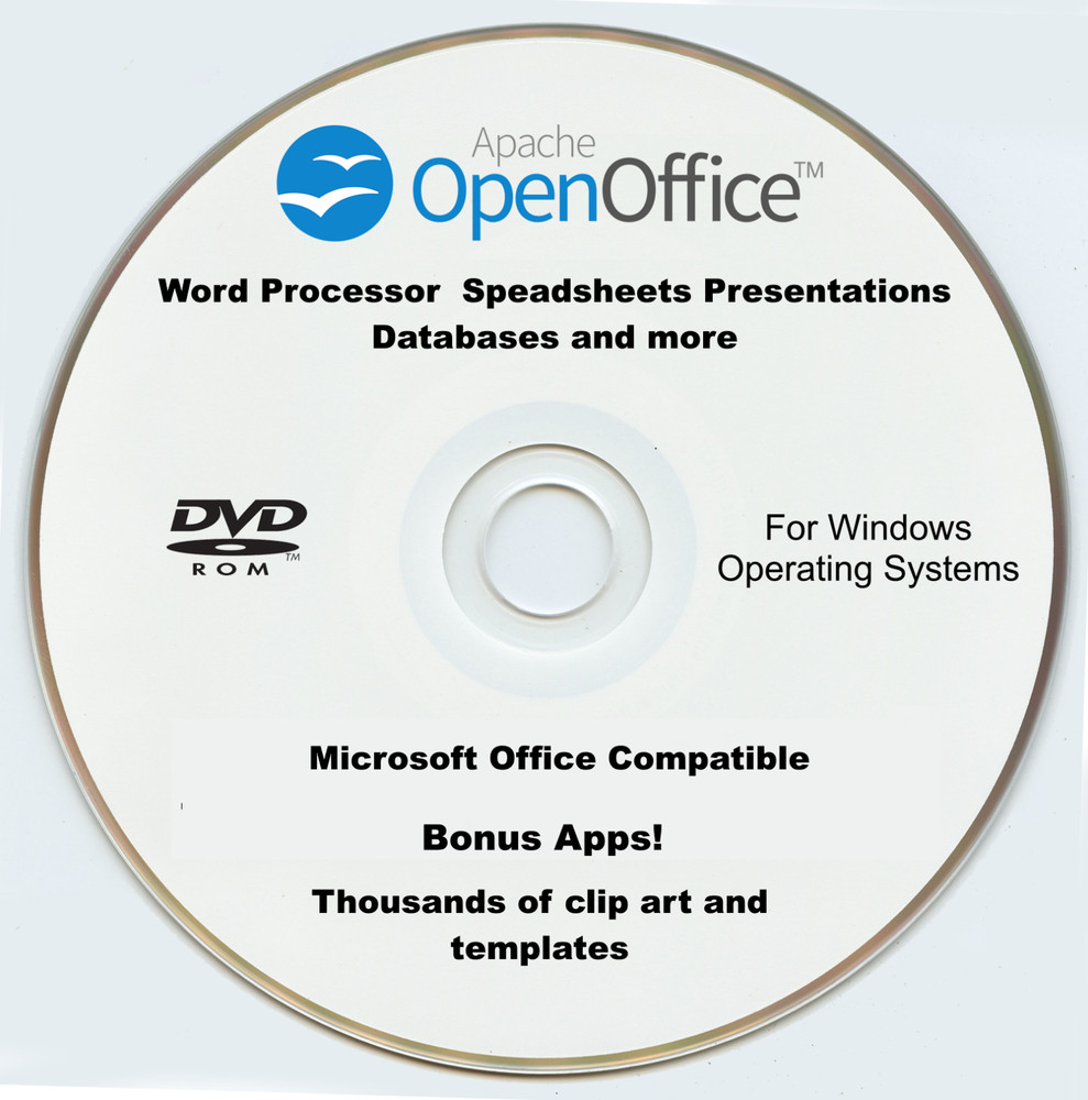 Open Office DVD Compare to Microsoft Word Processor Excel Spreadsheet Windows