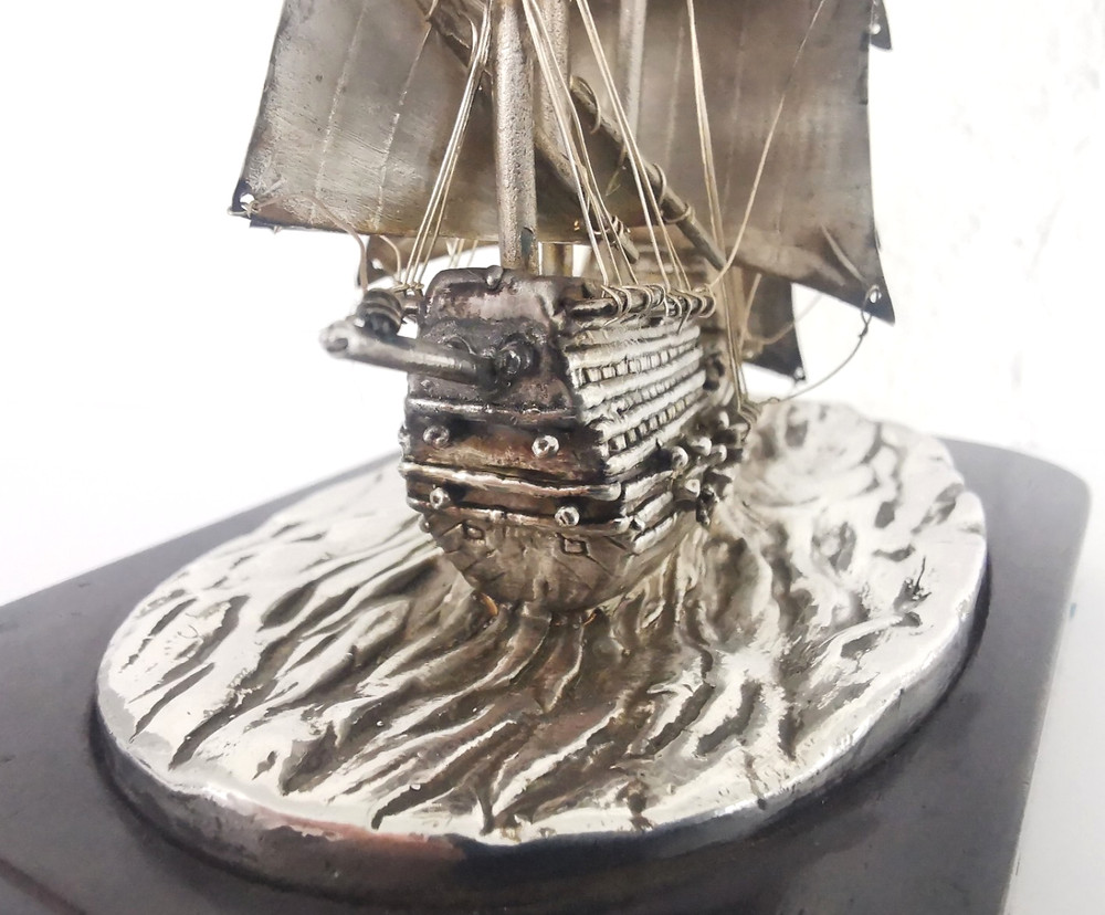 Solid Silver Mary Rose Ship Model - Birm. 1981
