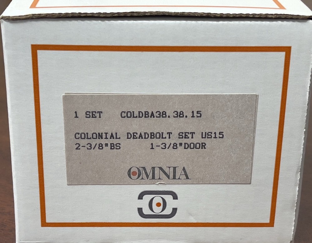 Omnia Solid Brass Auxiliary Colonial Deadbolt Set US15 COLDBA38.38.15