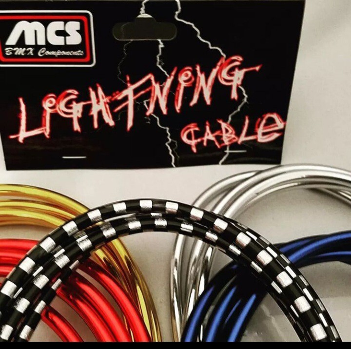 MCS BMX LIGHTING BRAKE CABLE CHROME BLUE