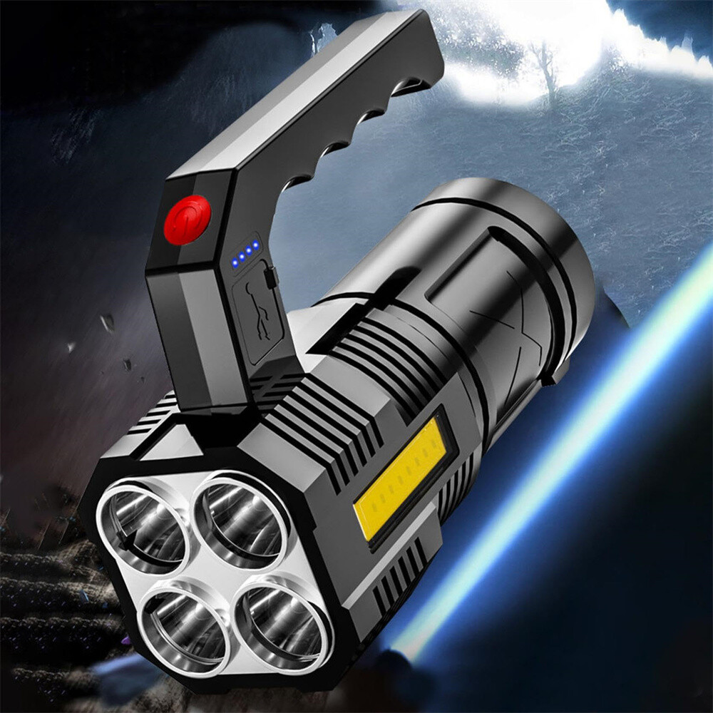 Super Bright 12000000LM Torch 4 LED Flashlight USB Rechargeable Tactical lights