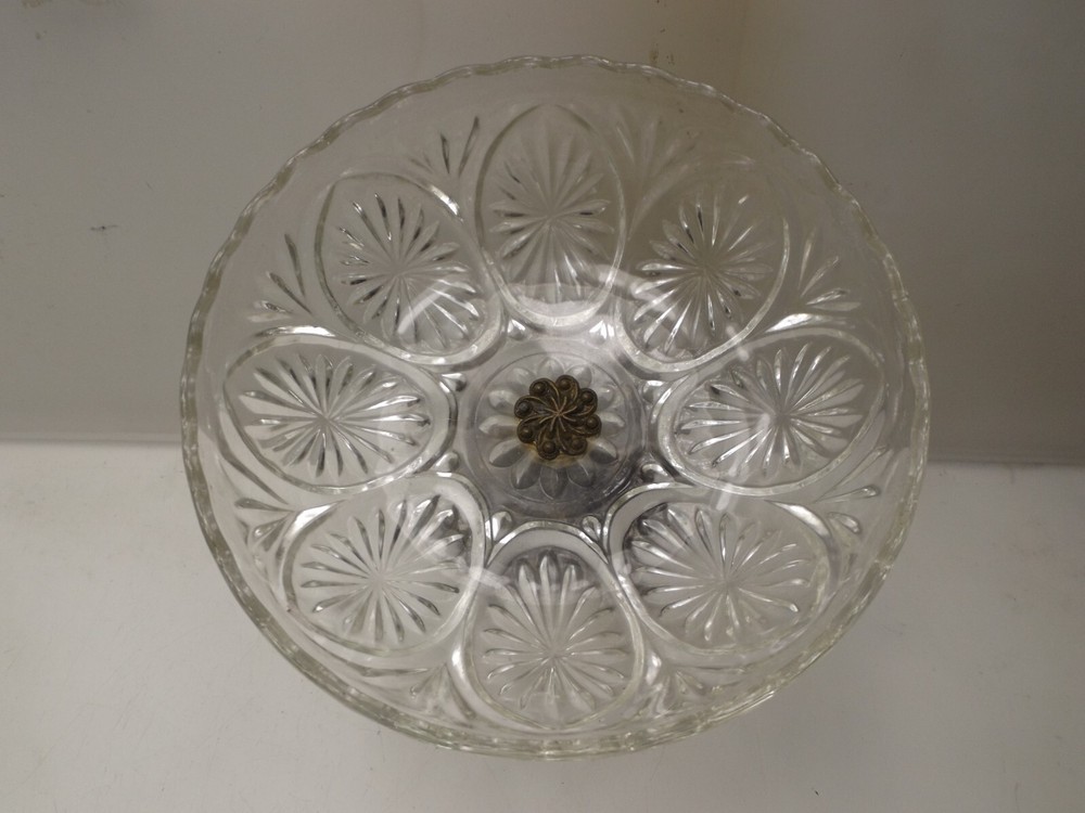 Vintage Bronze Bottom Glass Bowl
