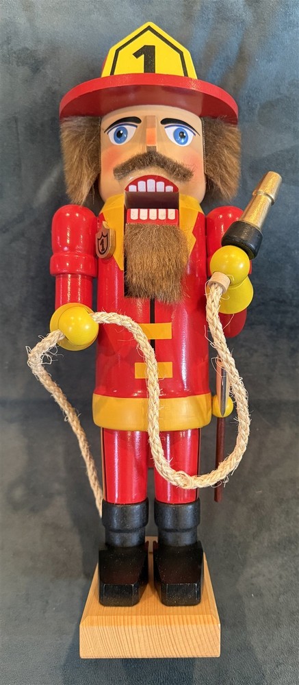 German Handmade FIREMAN NUTCRACKER Figure MIB