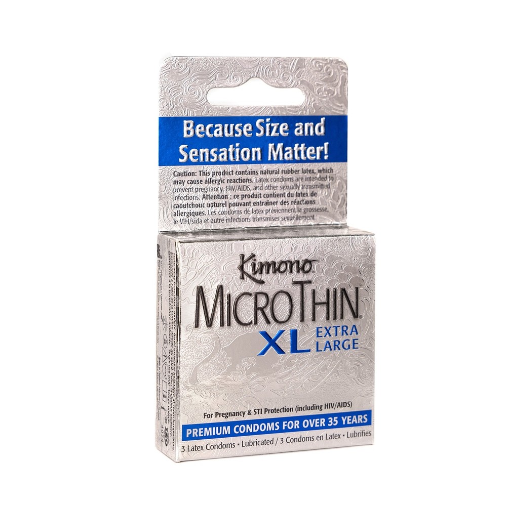 Kimono Microthin XL Condoms - Extra Large - 3 count