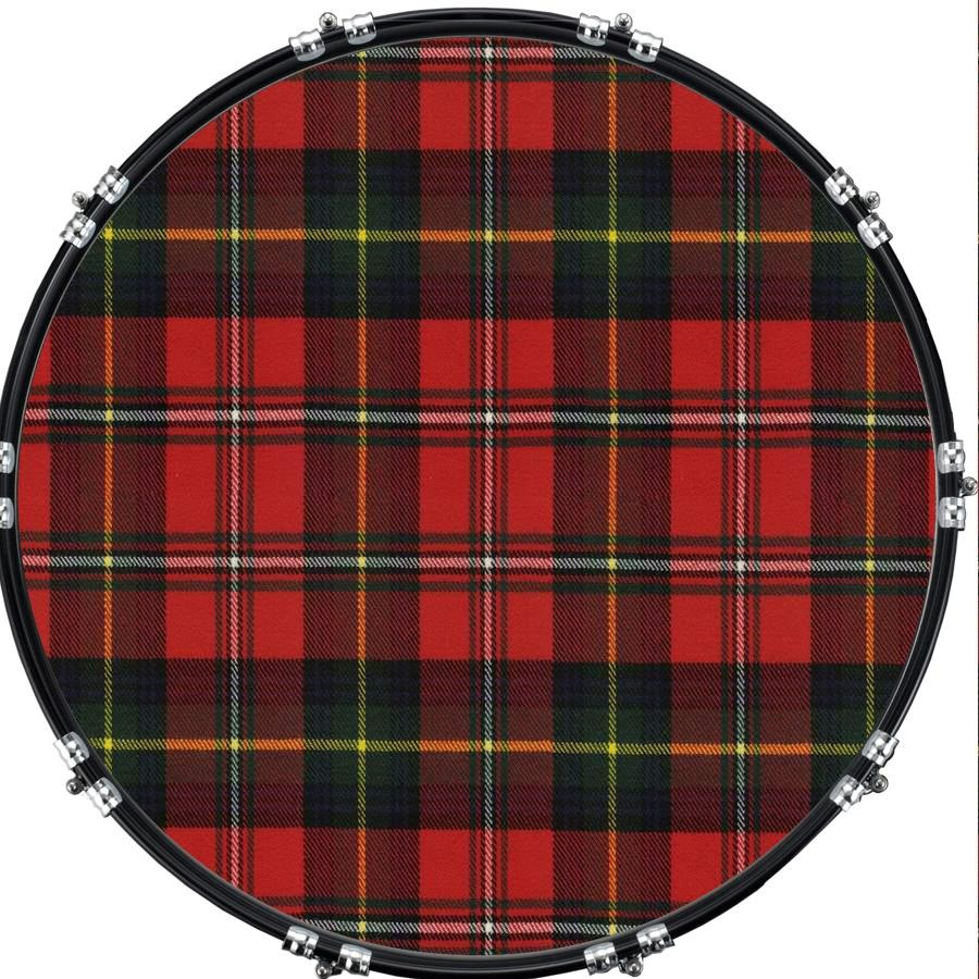 20" Custom Bass Kick Drum Front Head Graphic Graphical Tartan