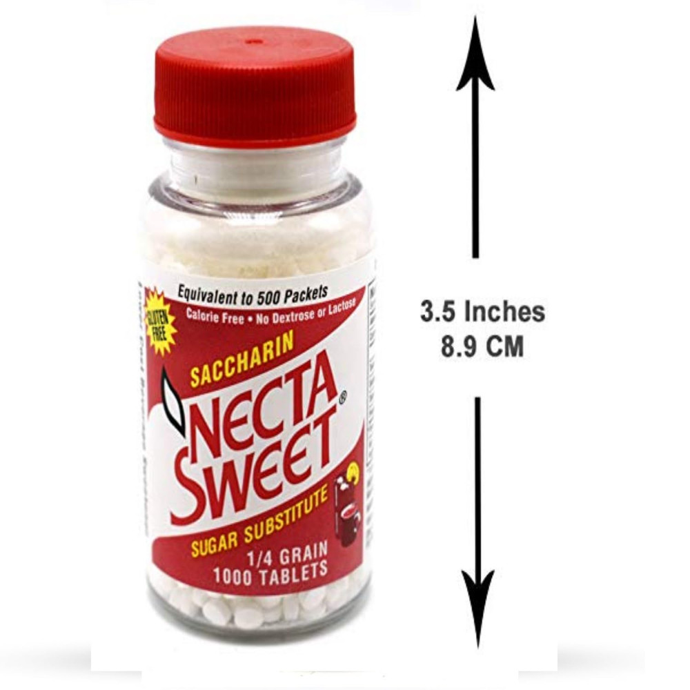 Saccharin Tablets, 1-Grain, 1000 Tablet Bottle