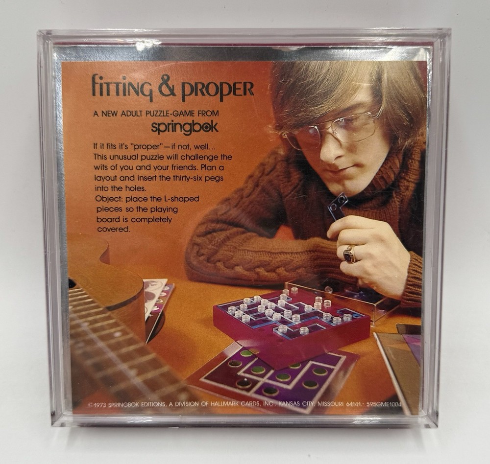 Sid Sackson Fitting & Proper Puzzle-Game 1973 Springbox - Hallmark Cards