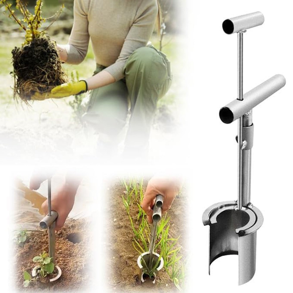 Bulb Planter Tool Fruit Tree Transplanter,Long Handled Bulb Planter With Sliding