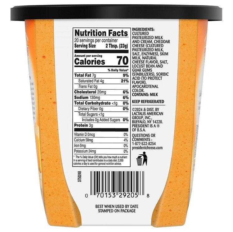 Pub Cheese by President Sharp Cheddar Spreadable Cheese and Dip, 16 oz.
