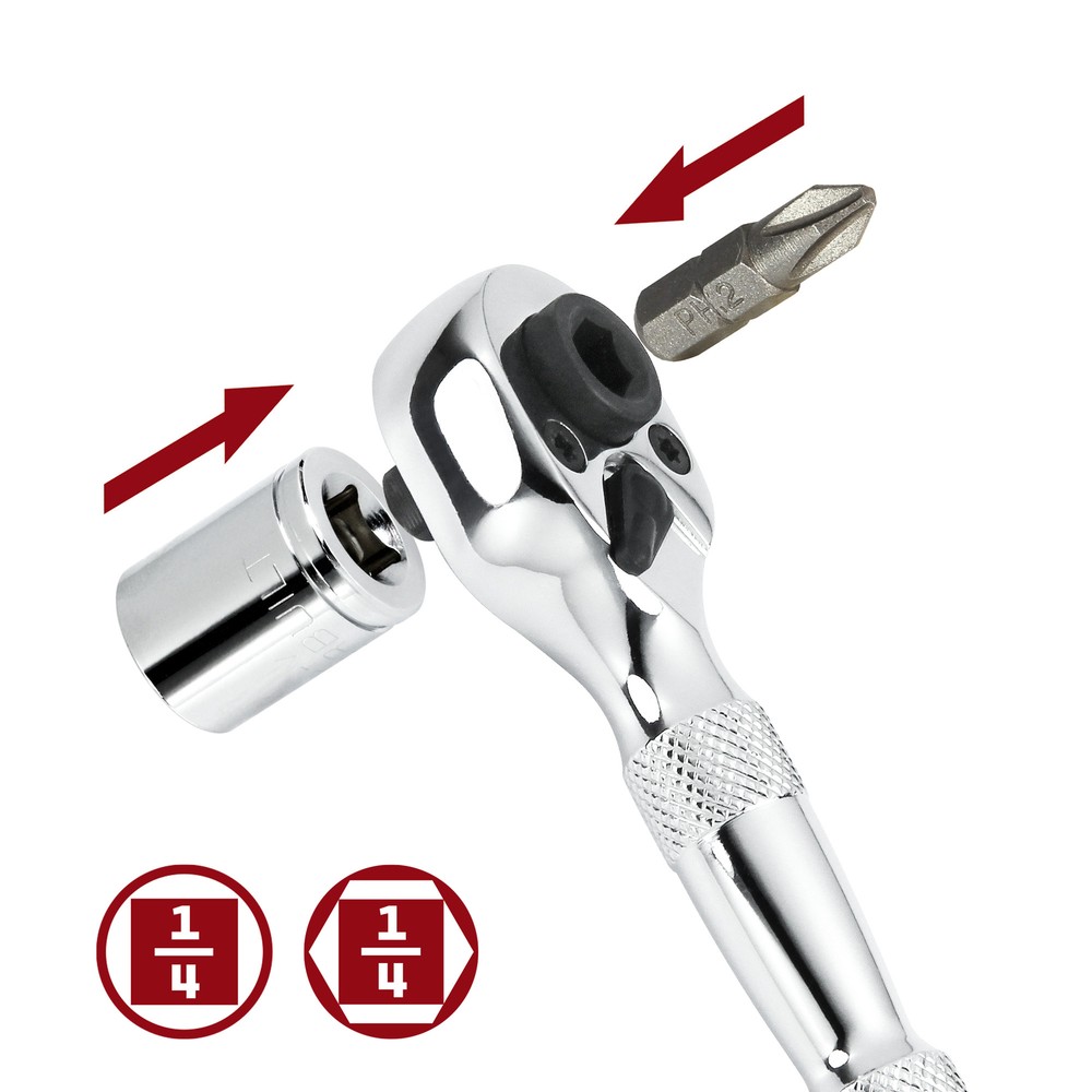Powerbuilt 1/4" DR. SOCKET&BIT DRIVER MINI RATCHET - 940478