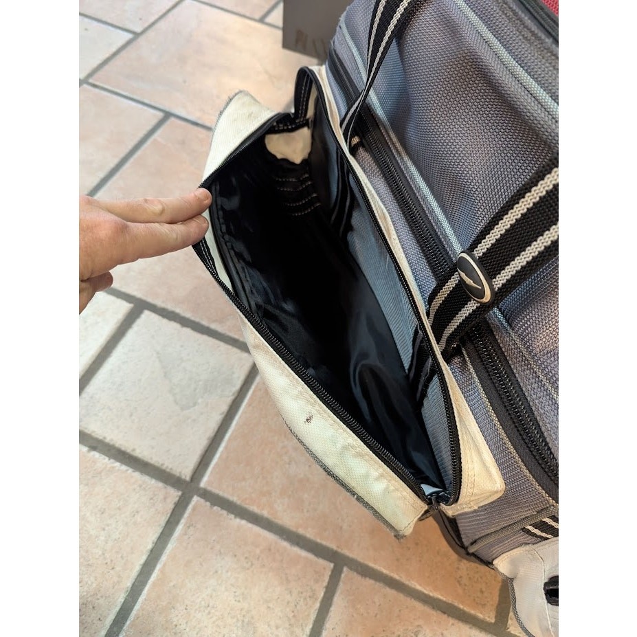 Storm Rolling Thunder 2 Ball Roller Bowling Bag Grey Red Heavy Duty Wheels