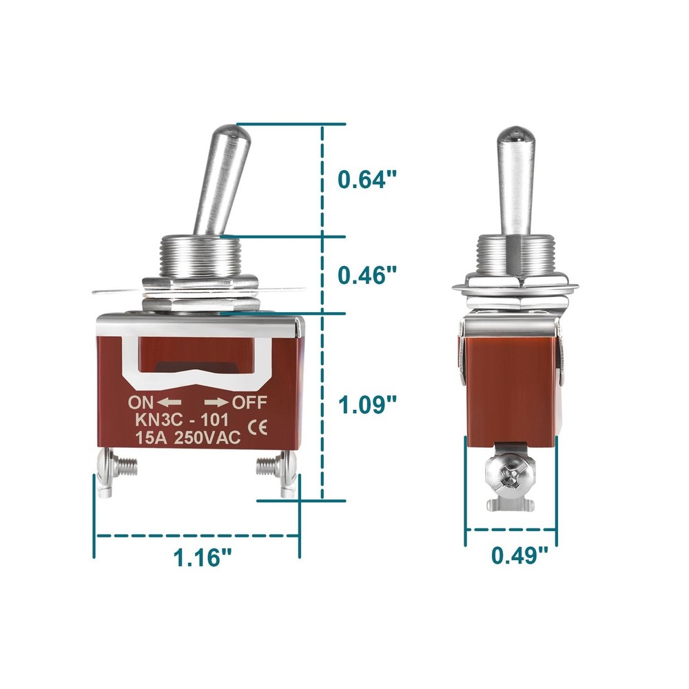 Toggle Switch 12v DC 30A, 2Pack 2Pin SPST ON Off Switch with Waterproof Boot ...