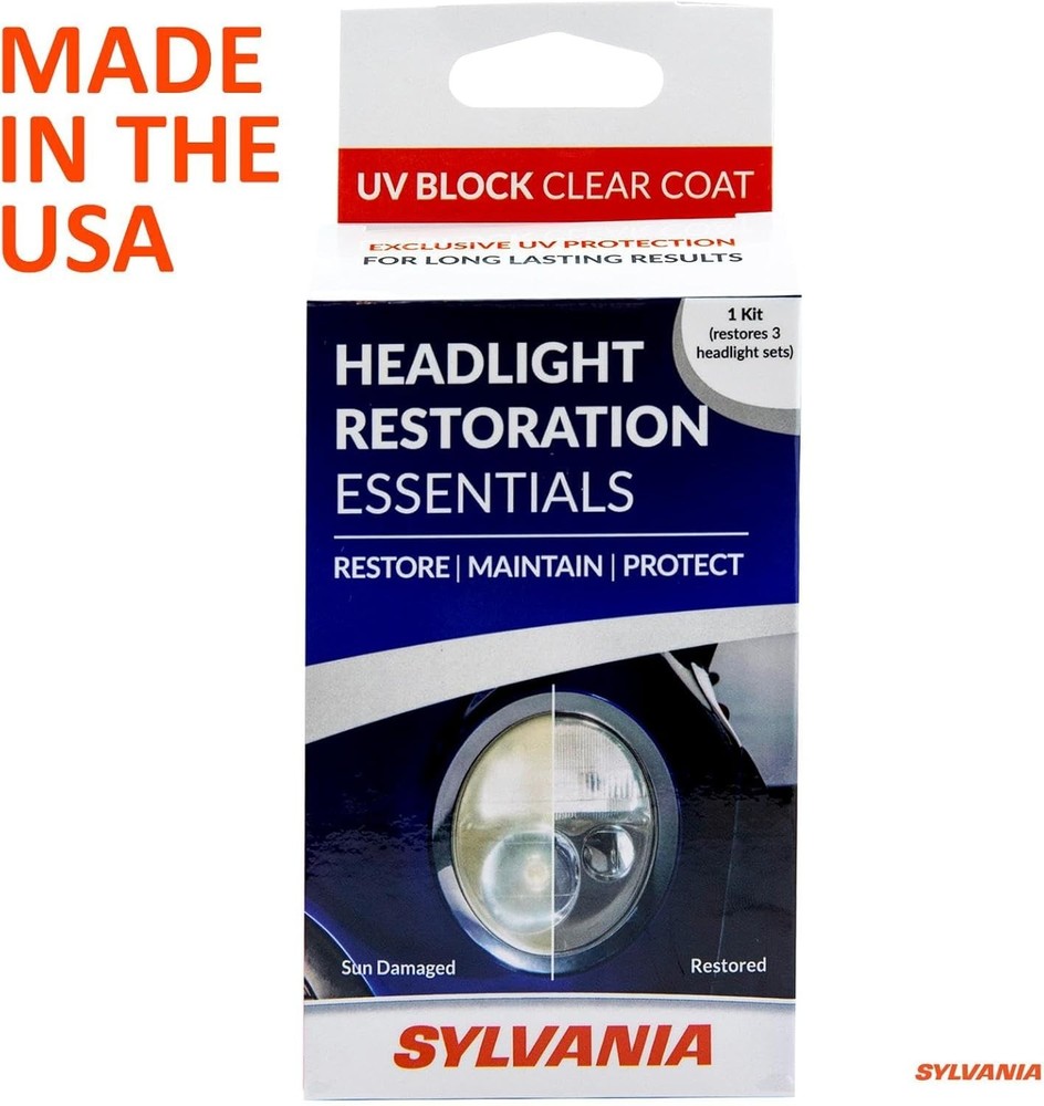 SYLVANIA - Headlight Restoration Essentials Kit - UV Block Clear Coat, Most