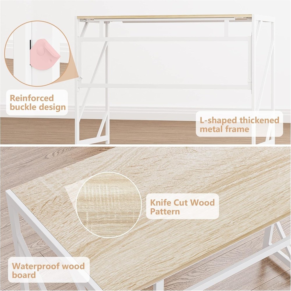 Folding Desk Writing Computer Desk Home Office No-Assembly Study Office Desk