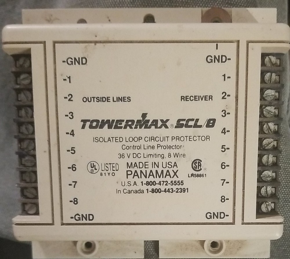Panamax Towermax SCL/8 Isolated Loop Circuit Protector 36V DC Limiting 8 Wire