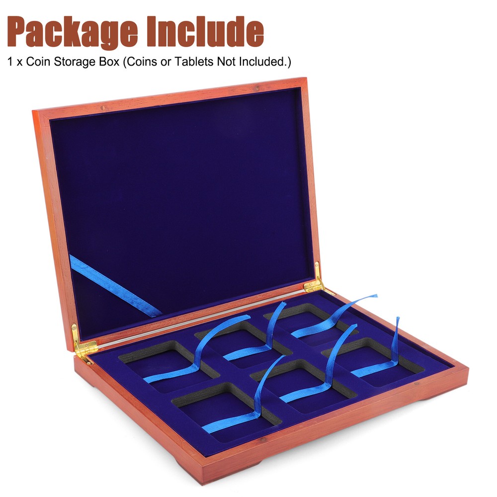Coin Slab Storage Box Solid Wooden Display Case for 6 Certified PCGS NGC Holders