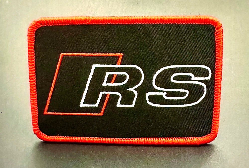 FABULOUS AUDI RS EMBROIDERED IRON-ON PATCH...VERY RARE CONFIGURATION...