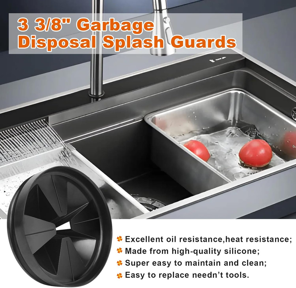 Garbage Disposal Splash Guard 3 3/8 Sink Stopper Replacement 2 Pack
