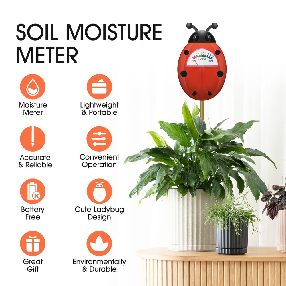UNIWA Soil Moisture Meter, Plants Gardening 1Pack, Red 1Pack