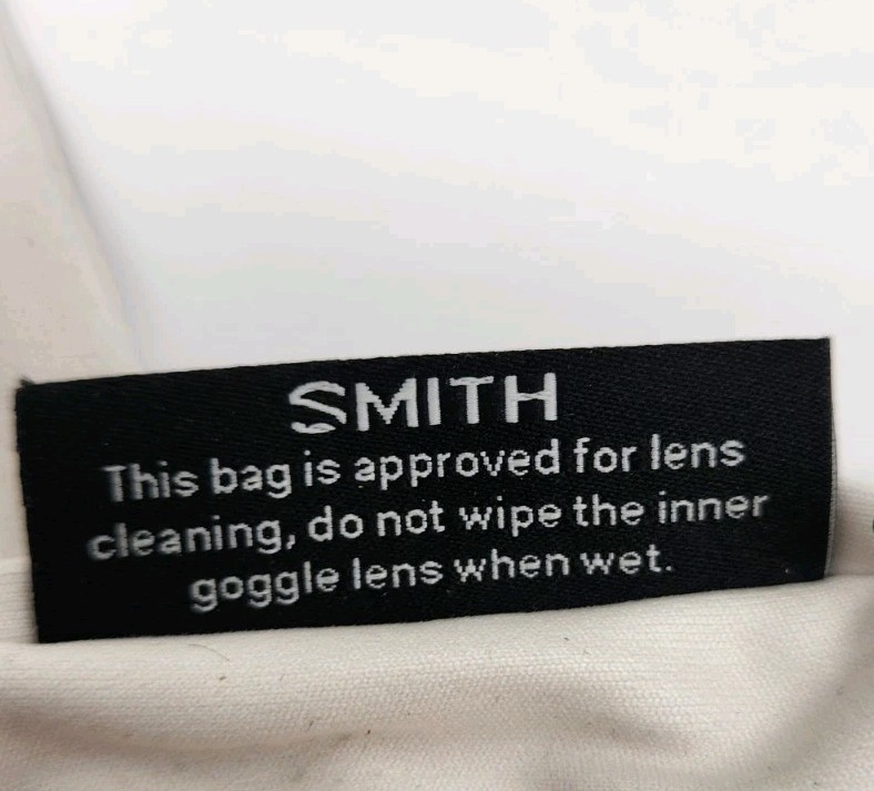 Smith Snow Goggles Protective Soft Microfiber Cleaning Carrying Bag Light Gray