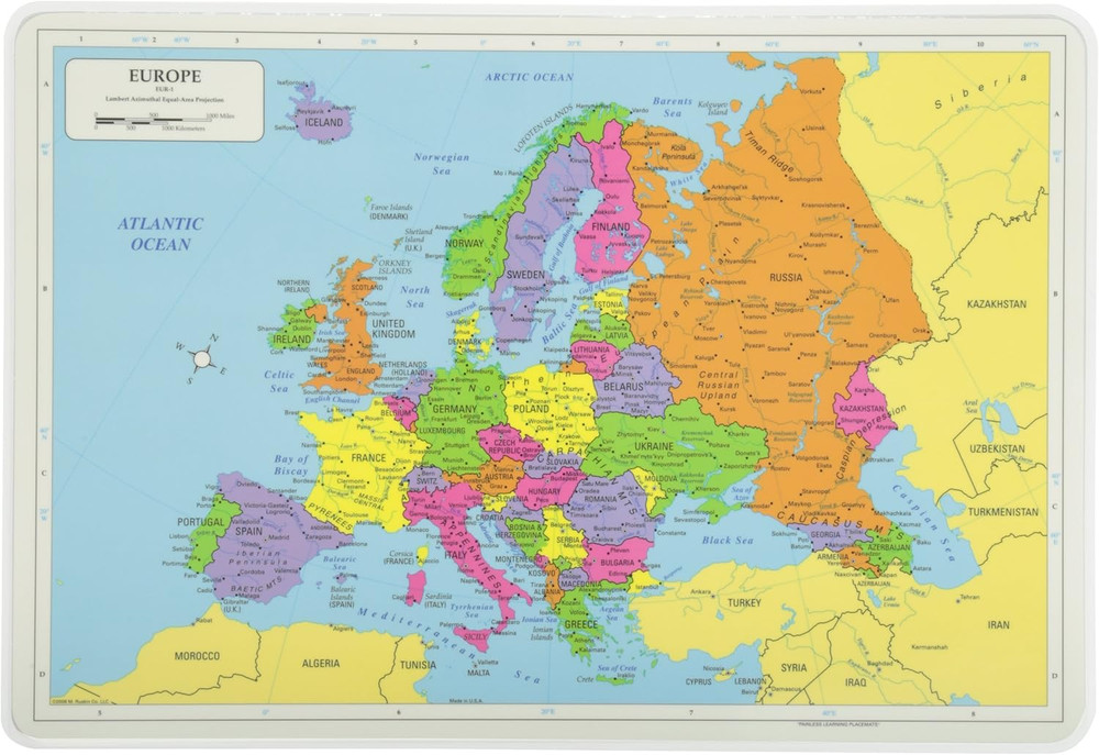 Europe Map Placemat (EUR-1)