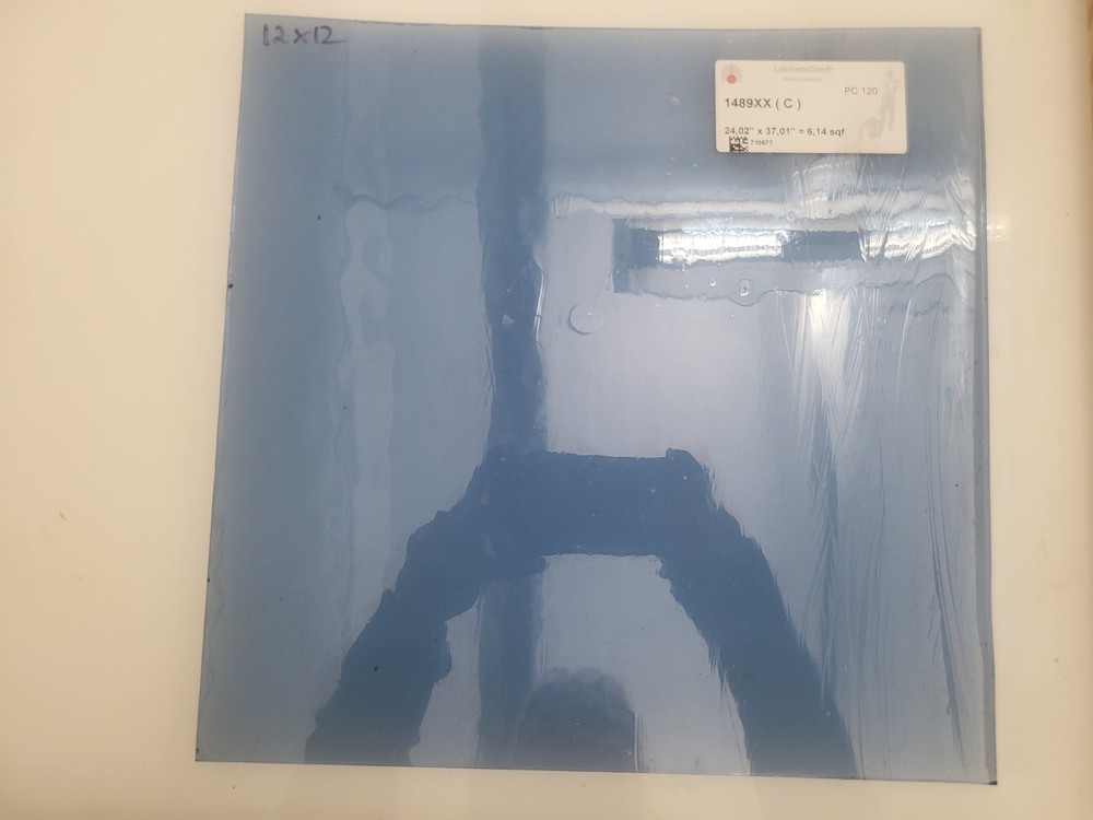Lamberts Blue Handmade Glass 12"×12"