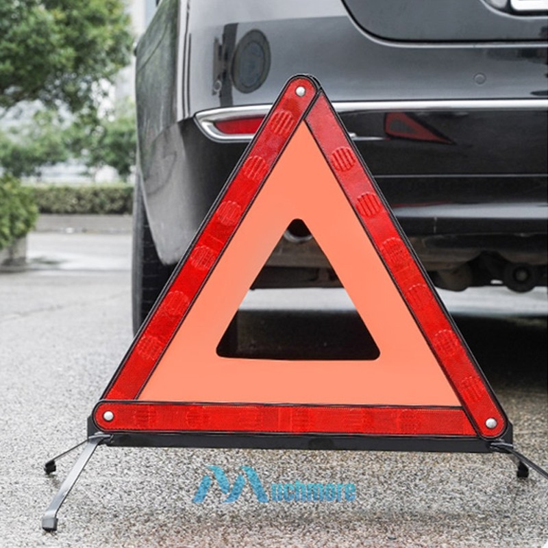 17in Safety Reflective Triangles DOT Approved, 3 Pack Foldable Warning Triangles