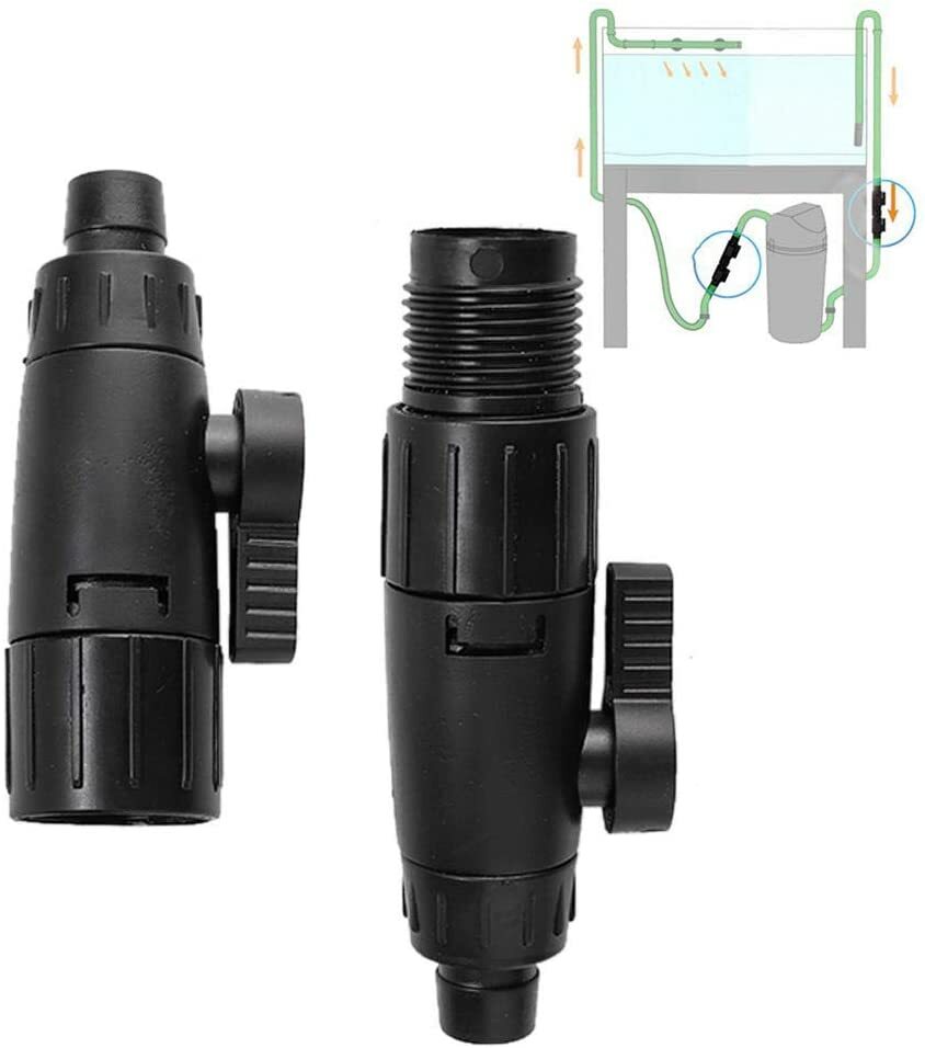 Aquarium Hose Valve Connector with Quick Release Handle and Control Valve Filter