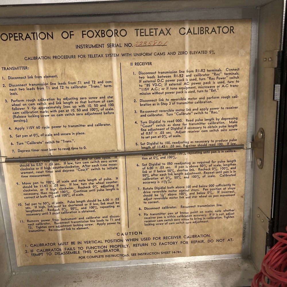 Foxboro Telefax Calibrator 8123 *USED*