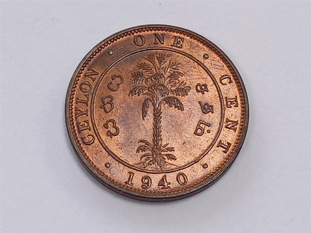CEYLON 1940 1 CENT UNCIRCULATED - LUSTRE