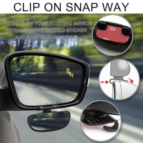 Small Blind Spot Mirror, Adjustable 360 Degree Rotation Angle Car Auxiliary