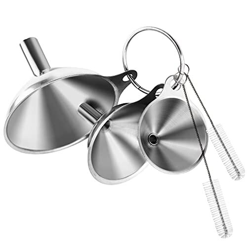 6 Pcs Stainless Steel Mini Funnels for Kitchen use. Large Tiny Funnels set