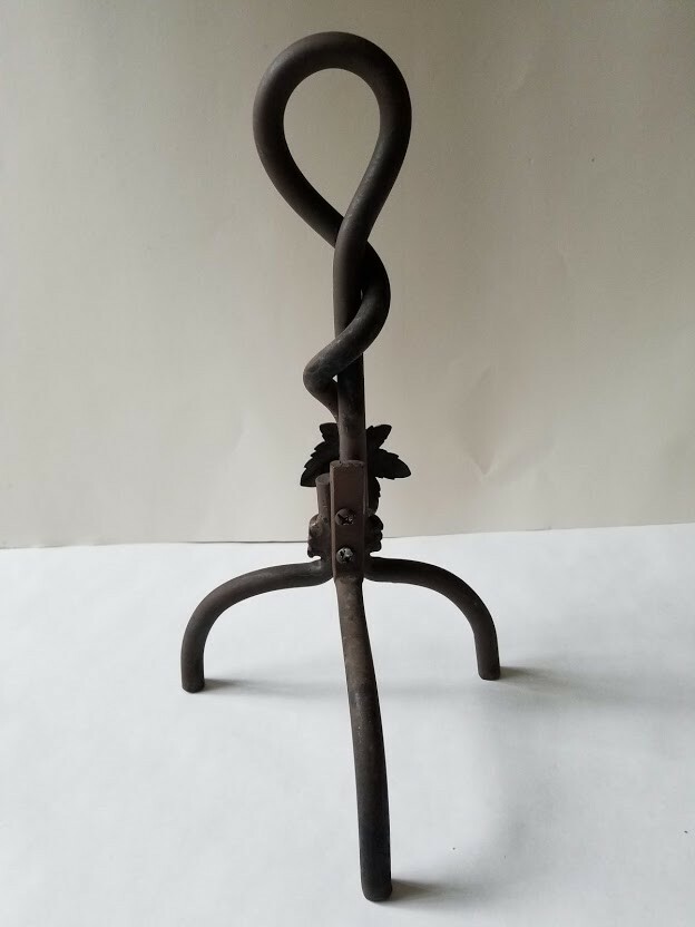 Vintage Maple Rust Leaf Fireplace Hearth Andirons