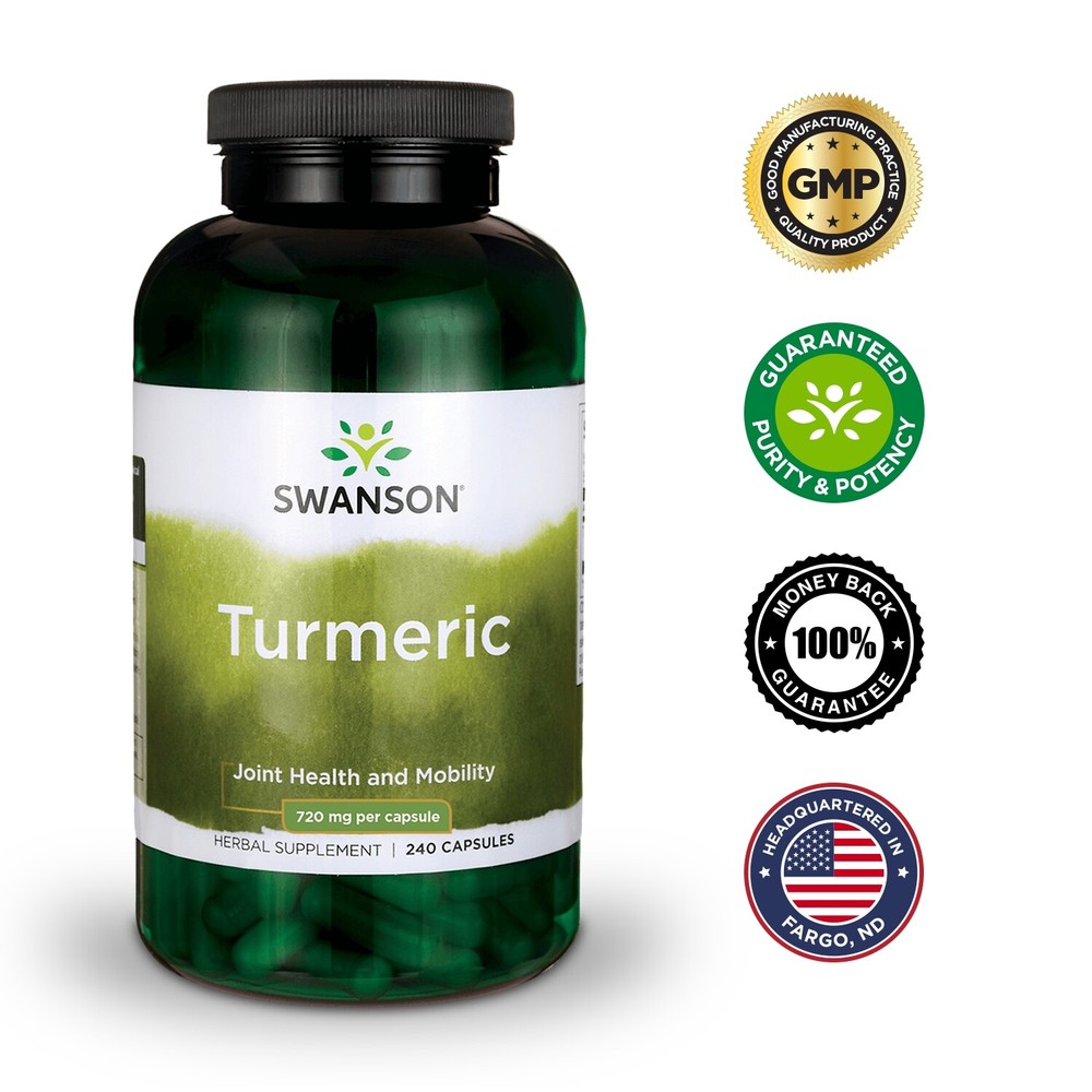 Swanson Turmeric Root Capsules, 720 mg, 240 Count