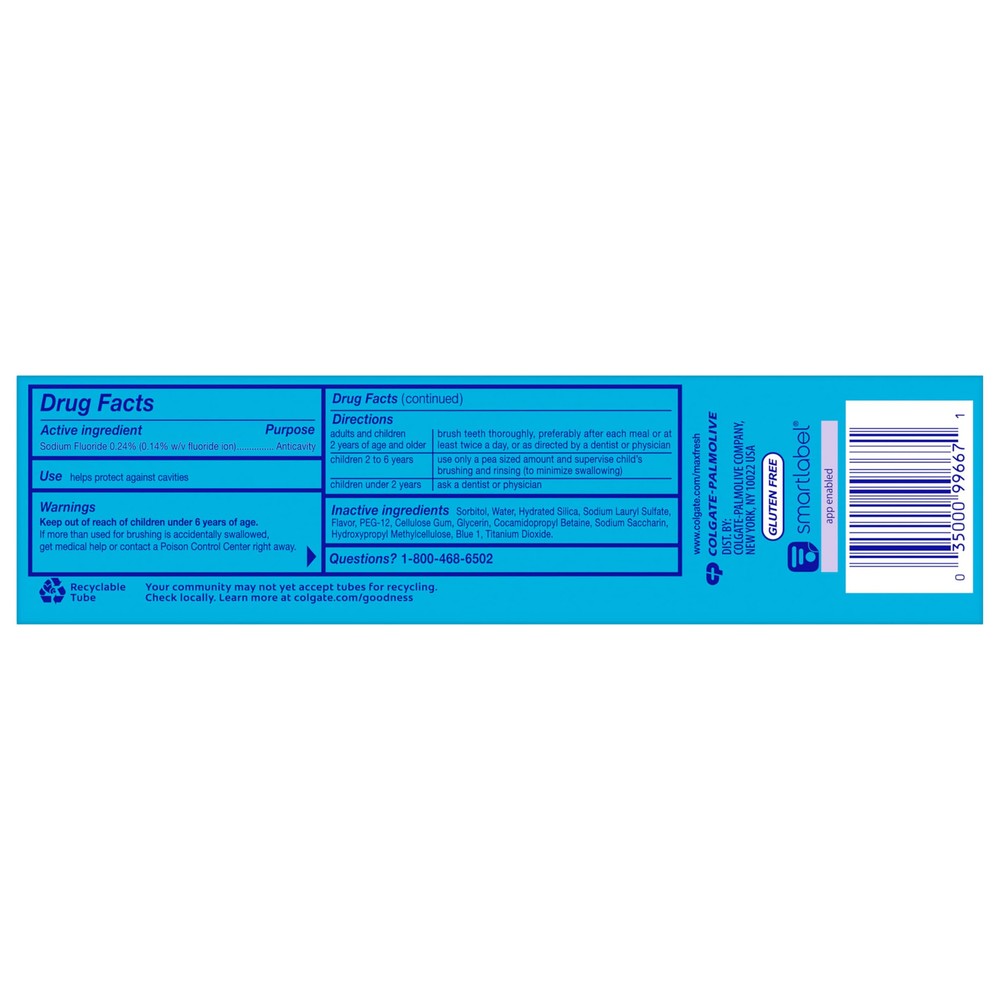 Colgate Max Fresh Whitening Toothpaste 6.3 oz Cool Mint Breath Strips