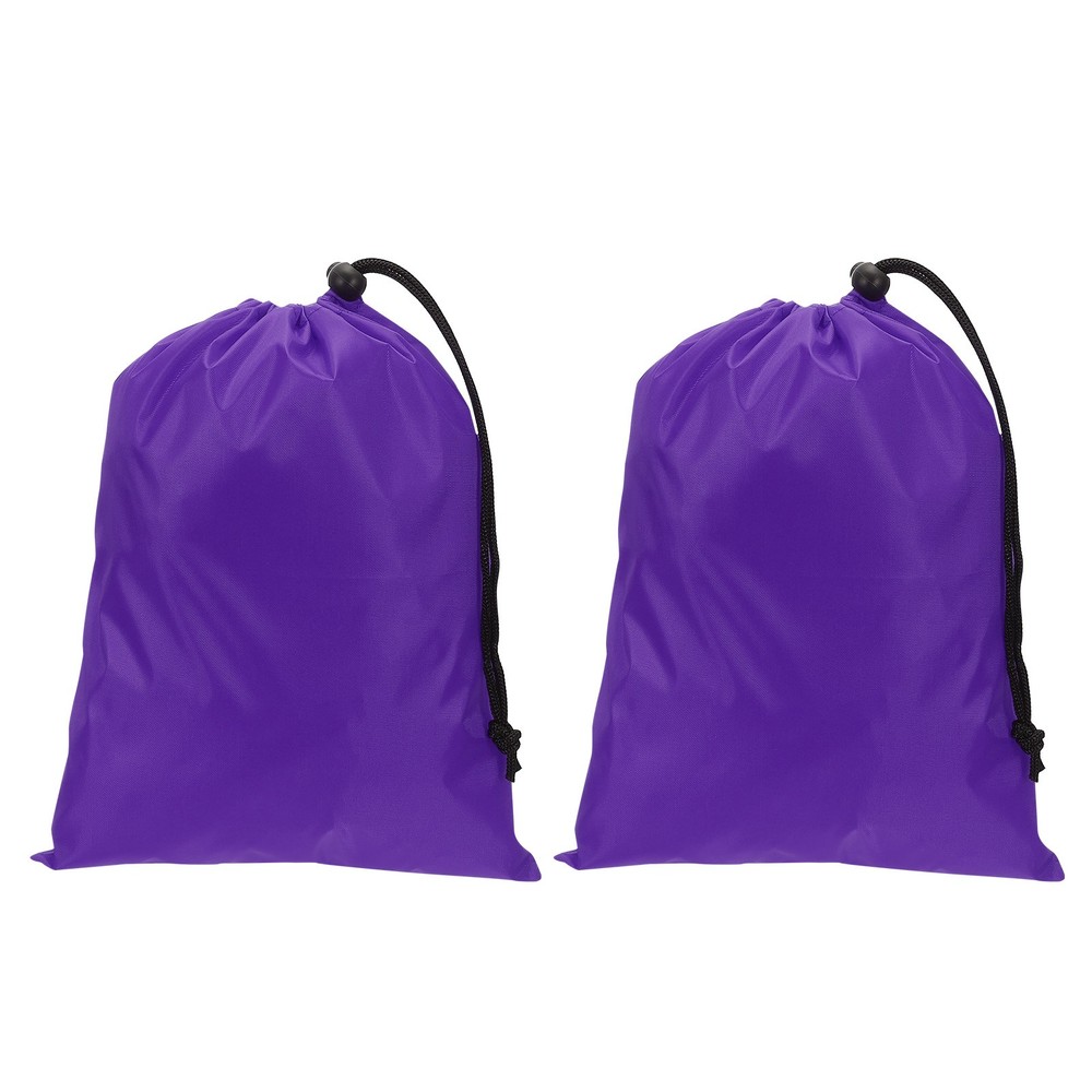 2Pcs 12"x9" Polyester Laundry Bag Travel with Drawstring Closure, Purple