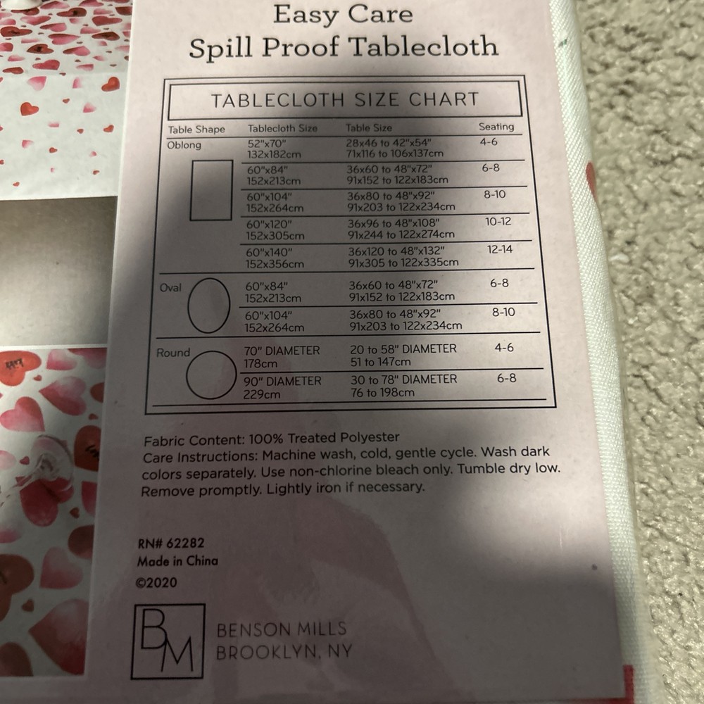 Love Notes 60X104 OBLONG TABLECLOTH