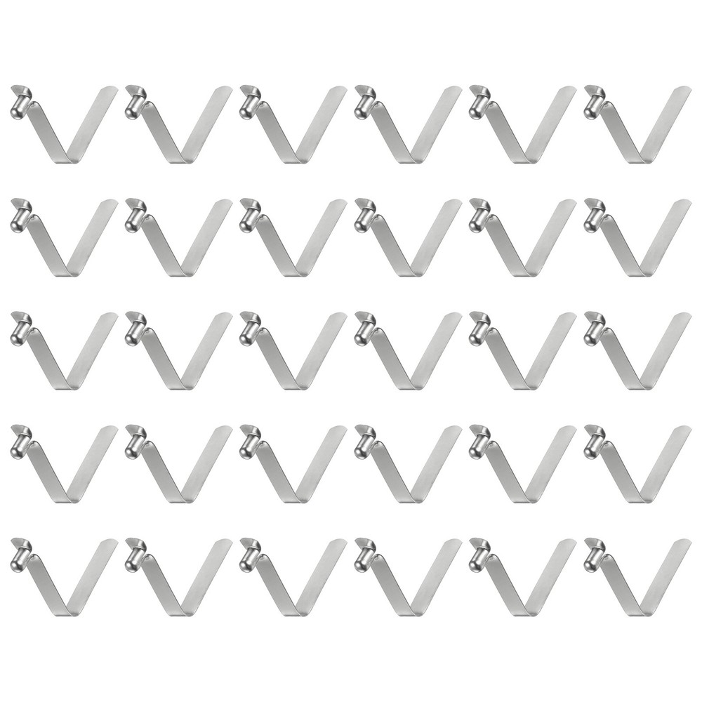 30pcs 5x6.6x34mm Single Button U-Shaped Paddle Snap Spring Clips Hollow Head