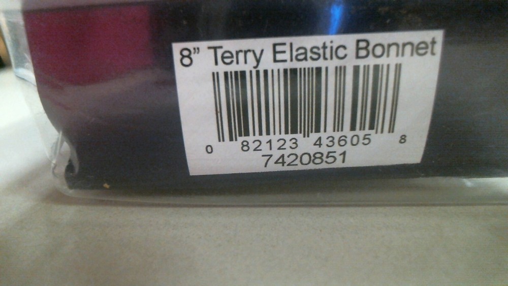 Dico 8" Terry Elastic Bonnet, White (7420851) FS