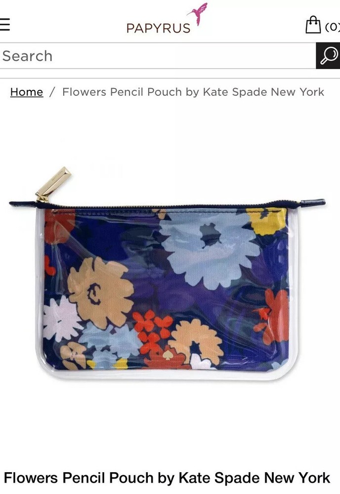 Kate Spade Pencil Pouch- Flowers (Papyrus)