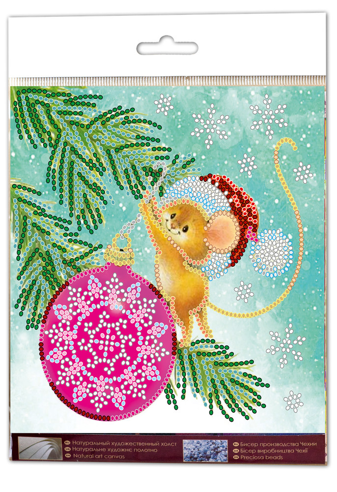 DIY Bead Embroidery Kit Christmas Decor Beaded stitching needlepoint beadwork