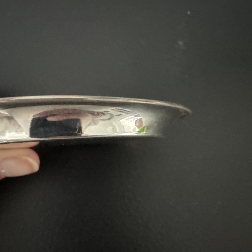 J E Caldwell & Co. Sterling Silver 3 1/4” Round Dish with Monogram