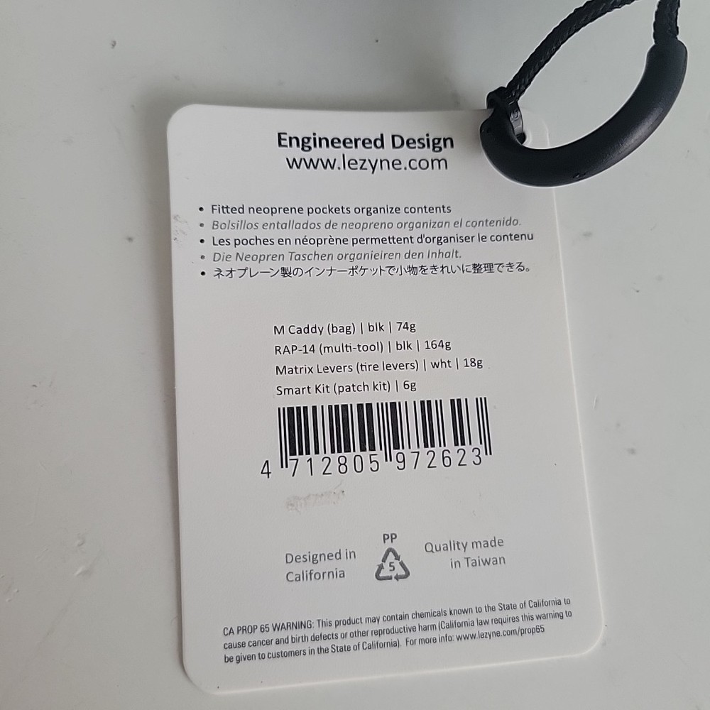 Lezyne M Caddy Bag RAP 14 Matrix Levers Smart Kit Patch