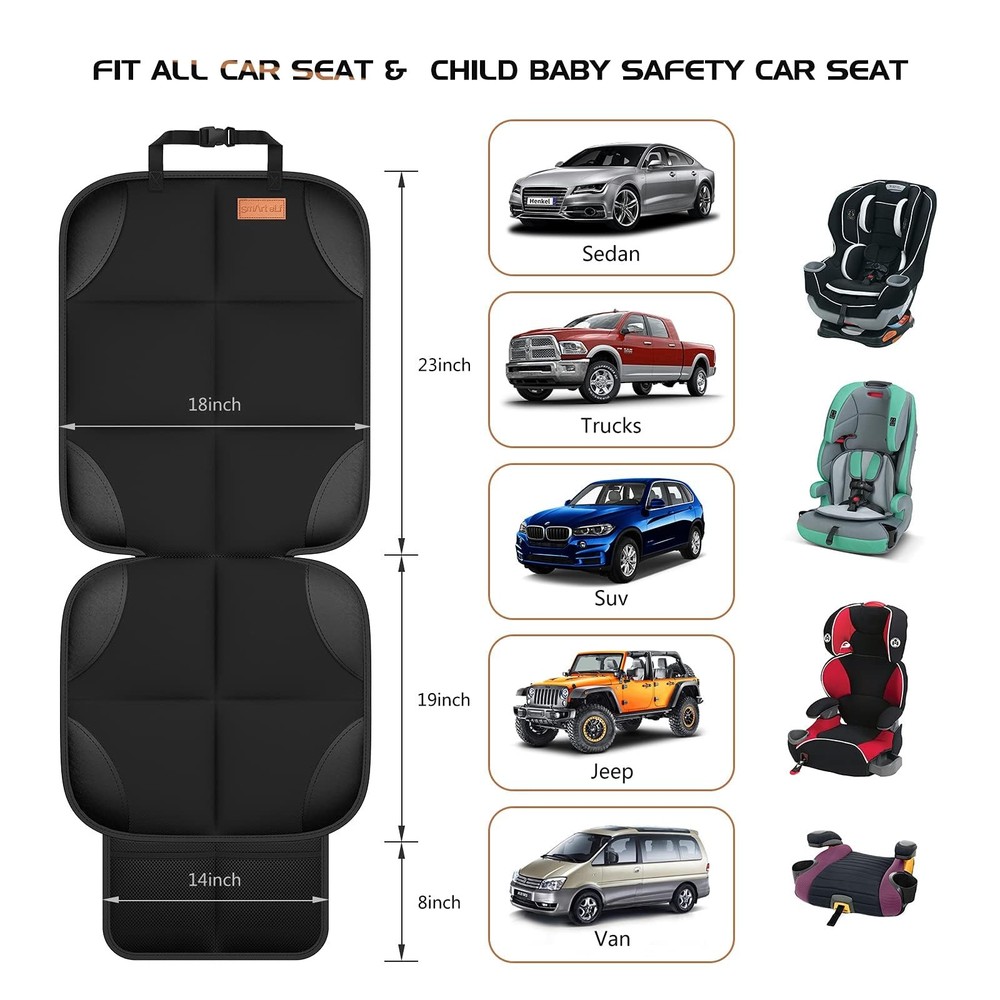 SMART ELF Car Seat Protector 2Pack Seat Protector Protect Child Seats with