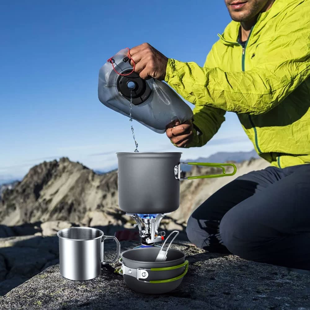 8pcs Camping Cookware Mess Kit Camping Pot And Pan Set With Mini Backpacking Sto