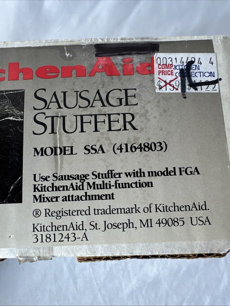 KitchenAid Model SSA Sausage Stuffer w/ Paperwork & Box - 3 Pieces