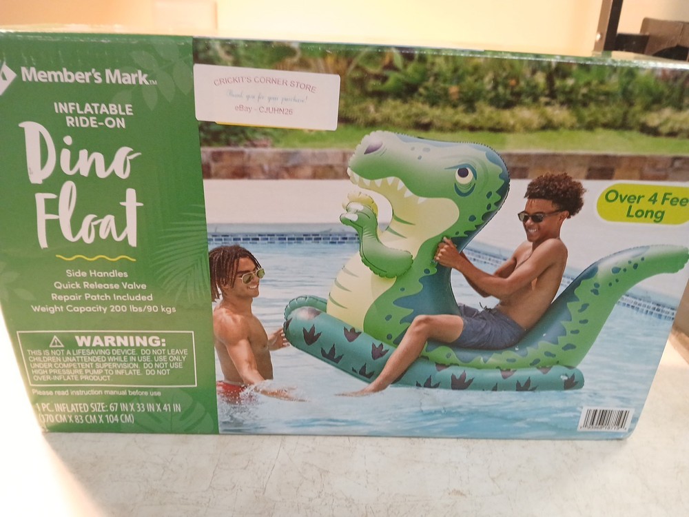 Oversized Dinosaur Ride-on Pool Float With Side Handles Over 5 feet long New