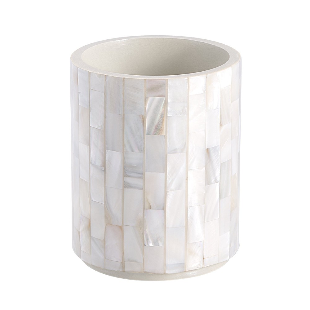 Pearlescent Tile Pattern Resin Toothbrush Holder for Bathroom Sink