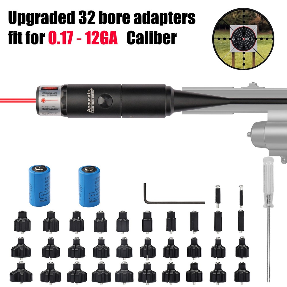 Multiple Caliber Red Laser Bore Sight Kit Upgraded Professional Bore Sighter